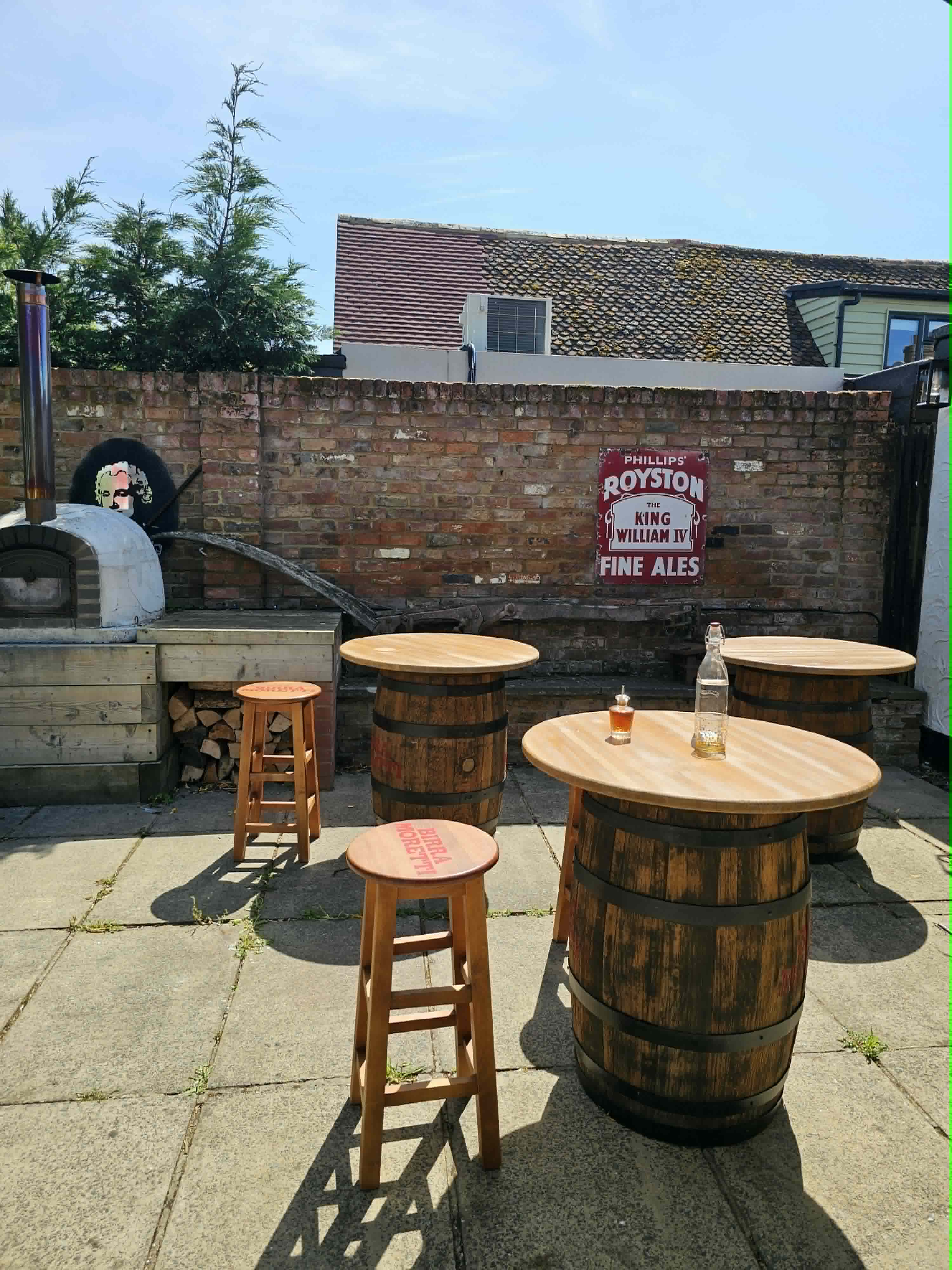 Outdoor barrel seating